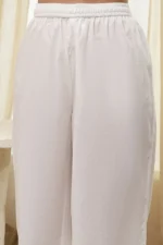 White and Blue Cotton Asymmetric Suit Set - Image 7